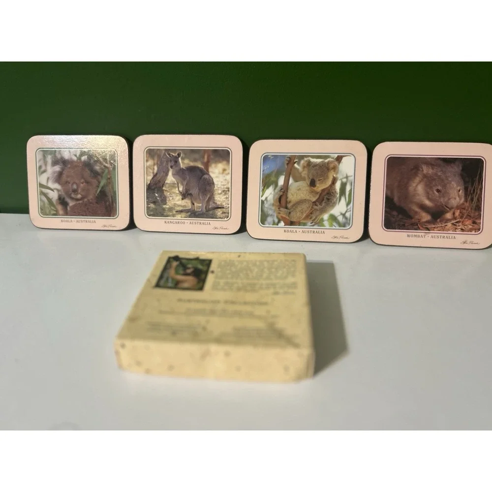Vintage 1993 Steve Parish Australian Collection Coasters Set of 4 Wildlife Art